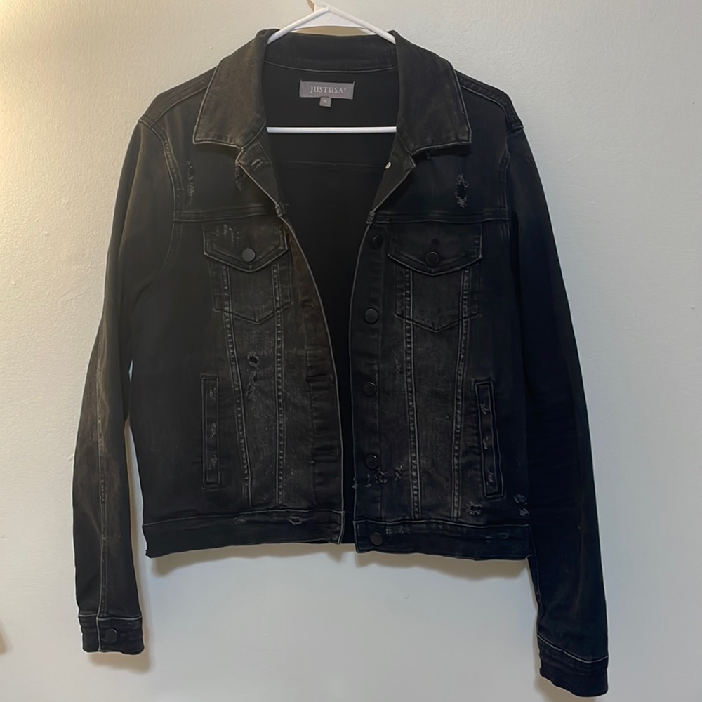 Just USA black jean jacket size L